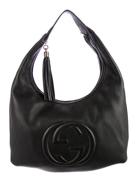 gucci soho hobo black|gucci brown suede hobo bag.